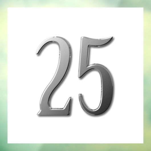 Autocollant Pour Fenêtre Vingt-cinq 25e anniversaire (Feuille 3)