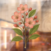 Autocollant Pour Fenêtre Vintage Cherry Blossom (Feuille 2)