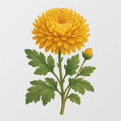 Autocollant Pour Fenêtre Vintage Chrysanthemum (Feuille)