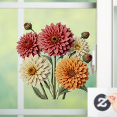 Autocollant Pour Fenêtre Vintage Dahlia (Maison)