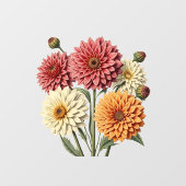 Autocollant Pour Fenêtre Vintage Dahlia (Feuille)