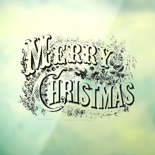 Autocollant Pour Fenêtre Vintage ère victorienne Joyeux Noël