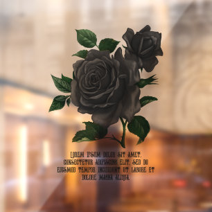 Autocollant Pour Fenêtre Vintage gothique noir Roses personnalisés