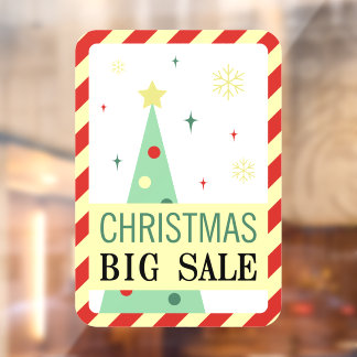 Autocollant Pour Fenêtre Vintage Green Christmas Sale Window Cling