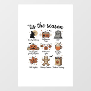 Autocollant Pour Fenêtre Vintage Halloween Season Checklist Shirt Design_1