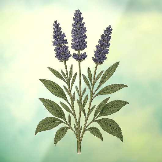 Autocollant Pour Fenêtre Vintage Lavender (Feuille 3)