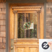 Autocollant Pour Fenêtre Vintage Noël Salutations Holly (Porte d'accueil)