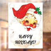 Autocollant Pour Fenêtre Vintage Père Noël "Joyeuses fêtes" (Feuille 2)