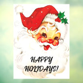 Autocollant Pour Fenêtre Vintage Père Noël "Joyeuses fêtes" (Feuille 3)