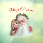 Autocollant Pour Fenêtre Vintage Retro Santa Claus Noël (Feuille 3)