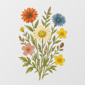 Autocollant Pour Fenêtre Vintage Wildflower (Feuille)