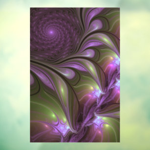 Autocollant Pour Fenêtre Violet Abstrait violet violet kaki fractal
