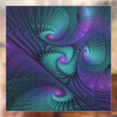 Autocollant Pour Fenêtre Violet rencontre Turquoise moderne art fractal abs (Feuille 2)