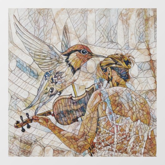 Autocollant Pour Fenêtre violon (Feuille)