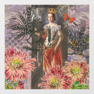 Autocollant Pour Fenêtre Virgo Femme Astrologie Whimsical Portrait