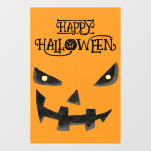 Autocollant Pour Fenêtre Visage de Citrouille d'Halloween