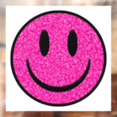 Autocollant Pour Fenêtre Visage de sourire rose Parties scintillant (Feuille 2)