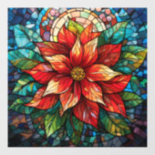 Autocollant Pour Fenêtre Vitrage de Noël Poinsettia Clou de fenêtre (Feuille)