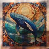 Autocollant Pour Fenêtre Vitrail de baleine à bosse (Feuille 2)