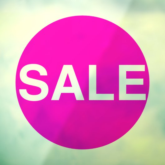 Autocollant Pour Fenêtre Vitre transparente Neon rose Vente Signe Clouage v (Feuille 3)