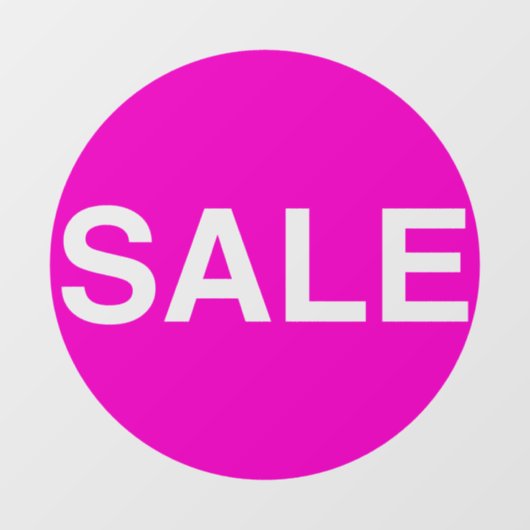 Autocollant Pour Fenêtre Vitre transparente Neon rose Vente Signe Clouage v (Feuille)