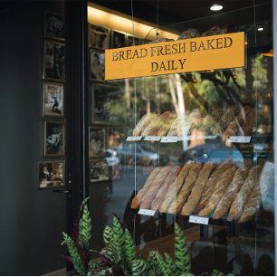 Autocollant Pour Fenêtre Vitrine de boulangerie Pain frais cuit quotidienne
