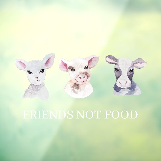 Autocollant Pour Fenêtre Vitrine de magasin moderne végane | Amis pas nourr (Feuille 3)