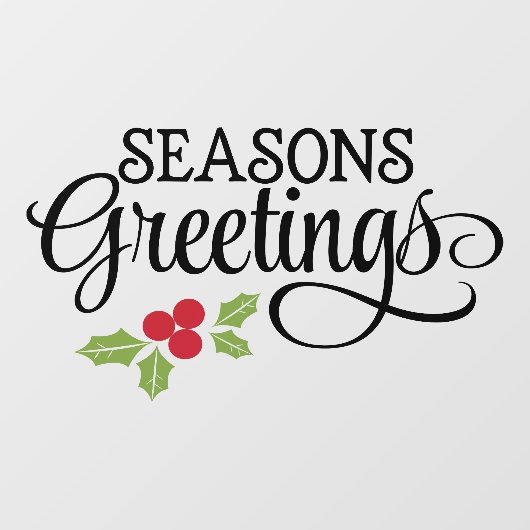 Autocollant Pour Fenêtre Vœux de saisons de Noël Buisson de houx Entreprise (Feuille)