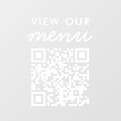 Autocollant Pour Fenêtre Voir notre code QR de menu (Feuille)