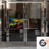 Autocollant Pour Fenêtre voiture de course hyper stylisée (Porte de bureau)