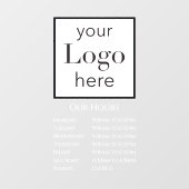 Autocollant Pour Fenêtre Vos horaires d'ouverture de logo (Feuille)
