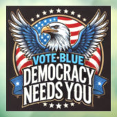 Autocollant Pour Fenêtre Vote bleu (Feuille 3)