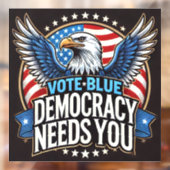 Autocollant Pour Fenêtre Vote bleu (Feuille 2)