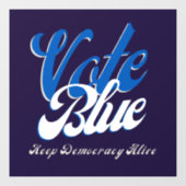 Autocollant Pour Fenêtre Vote Blue Retro Style Word Art (Feuille)
