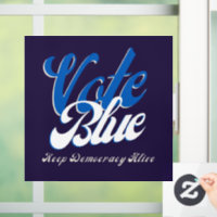 Vote Blue Retro Style Word Art