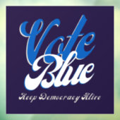 Autocollant Pour Fenêtre Vote Blue Retro Style Word Art (Feuille 3)