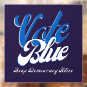 Autocollant Pour Fenêtre Vote Blue Retro Style Word Art (Feuille 2)