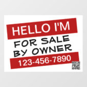 Autocollant Pour Fenêtre Votre code QR personnalisé pour l'annonce de vente (Feuille)