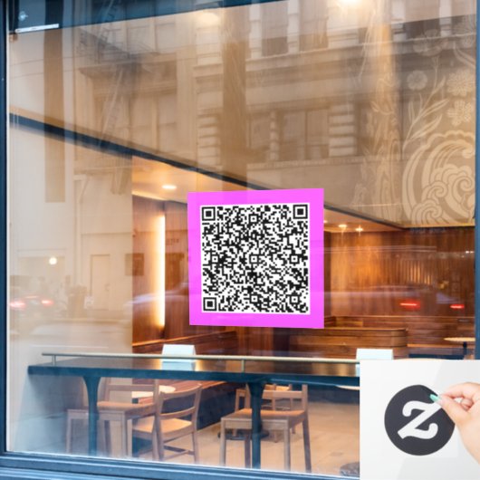 Autocollant Pour Fenêtre Votre code QR Scan Info Fenêtre promotionnelle Cli (Fenêtre de café)