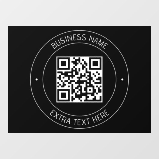 Autocollant Pour Fenêtre Votre code QR & Texte modifiable | Noir & Blanc (Feuille)