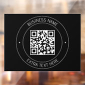 Autocollant Pour Fenêtre Votre code QR & Texte modifiable | Noir & Blanc (Feuille 2)
