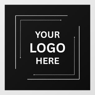 Autocollant Pour Fenêtre Votre logo Carré noir personnalisé pour entrepri
