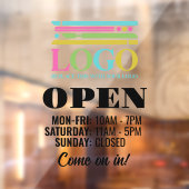 Autocollant Pour Fenêtre Votre Logo Commercial Venez Nous Voir Heures D'ouv (Feuille 2)