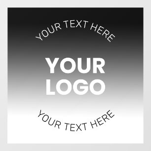 Autocollant Pour Fenêtre Votre logo Dégradé noir et blanc moderne éditabl
