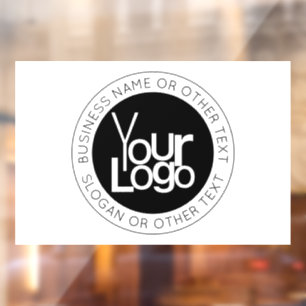 Autocollant Pour Fenêtre Votre logo d'entreprise et texte éditable moderne