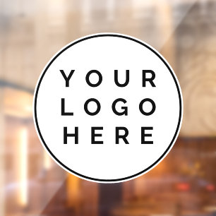Autocollant Pour Fenêtre Votre logo d'entreprise ici Cercle noir