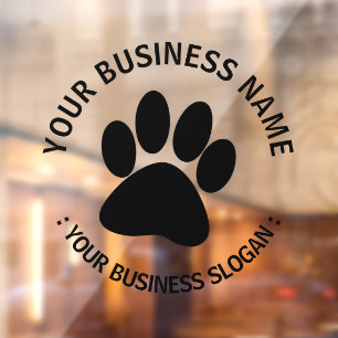 Autocollant Pour Fenêtre Votre logo d'entreprise Patte de l'animal de compa