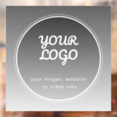 Autocollant Pour Fenêtre Votre logo et texte modifiable | Dégradé gris fonc (Feuille 2)