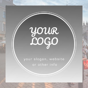 Autocollant Pour Fenêtre Votre logo et texte modifiable Dégradé gris fonc