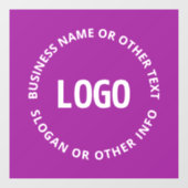 Autocollant Pour Fenêtre Votre logo et texte personnalisable | Violet pourp (Feuille)